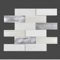 Bedroom White Glass Irregular strip Mosaic Mixed Tiles