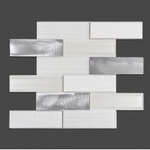 Yatak odası beyaz cam düzensiz şerit mozaik karışık fayans