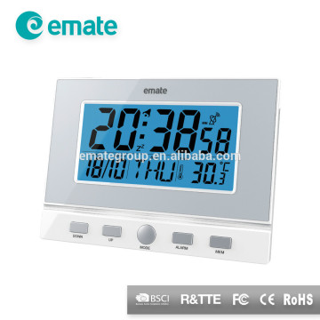Backlight LCD digital big time display weather station with date and teamperature