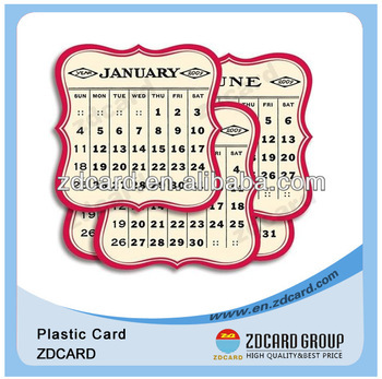 Customized size special shape delicate elegant calendar card