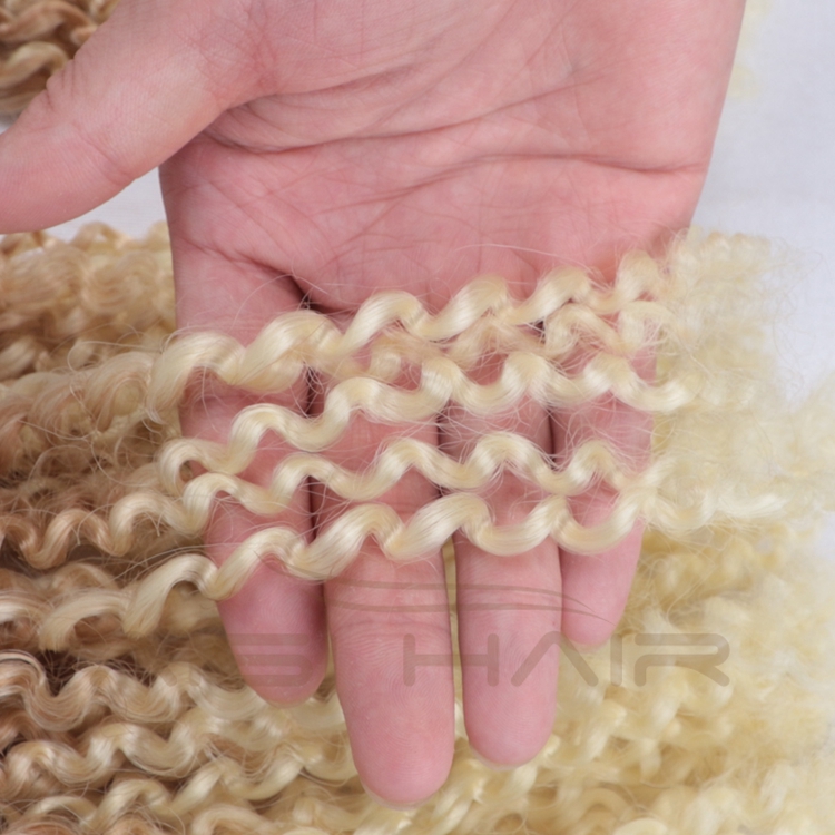Aisi Hair Wholesale 12 Inch High Quality Marly Bob Heat Resistant Fiber Ombre Blonde Synthetic Crochet Braiding Hair Extensions