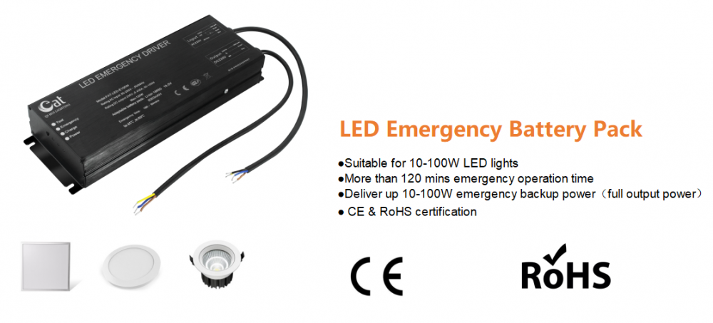 Pack de sauvegarde à LED 100% 100W pour les lumières