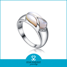 925 sterling silver natural sea shell ring
