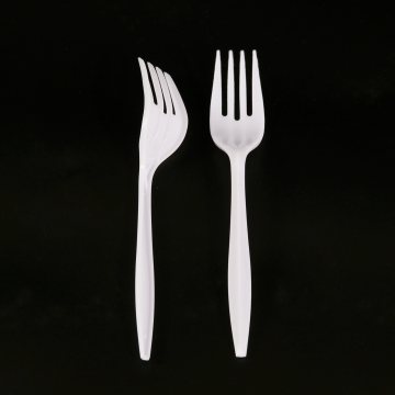 Fourchette de cuillère de couteau de PS en plastique jetable de couleur blanche