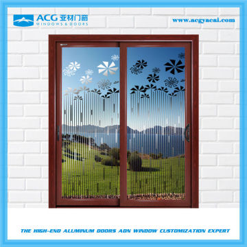 Double sided shatterproof different size of aluminium sliding door