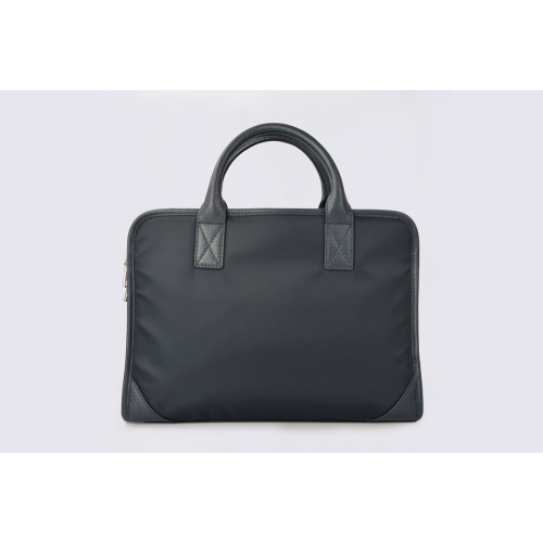 Lightweight Laptop Nylon Handbag With Leather Handles