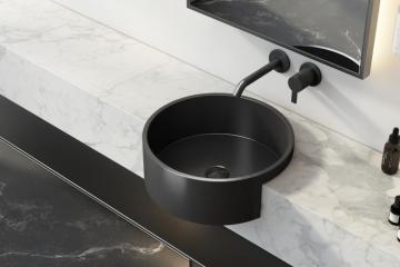Round Black Bathroom Single Basin Wash Basin