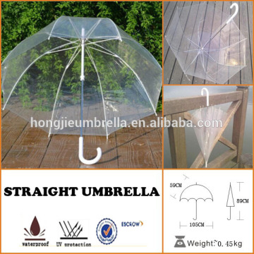 Kids Fashion Style Clear Dome Straight Umbrella, Transparent Umbrella