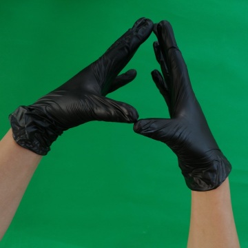 Gants en vinyle noir