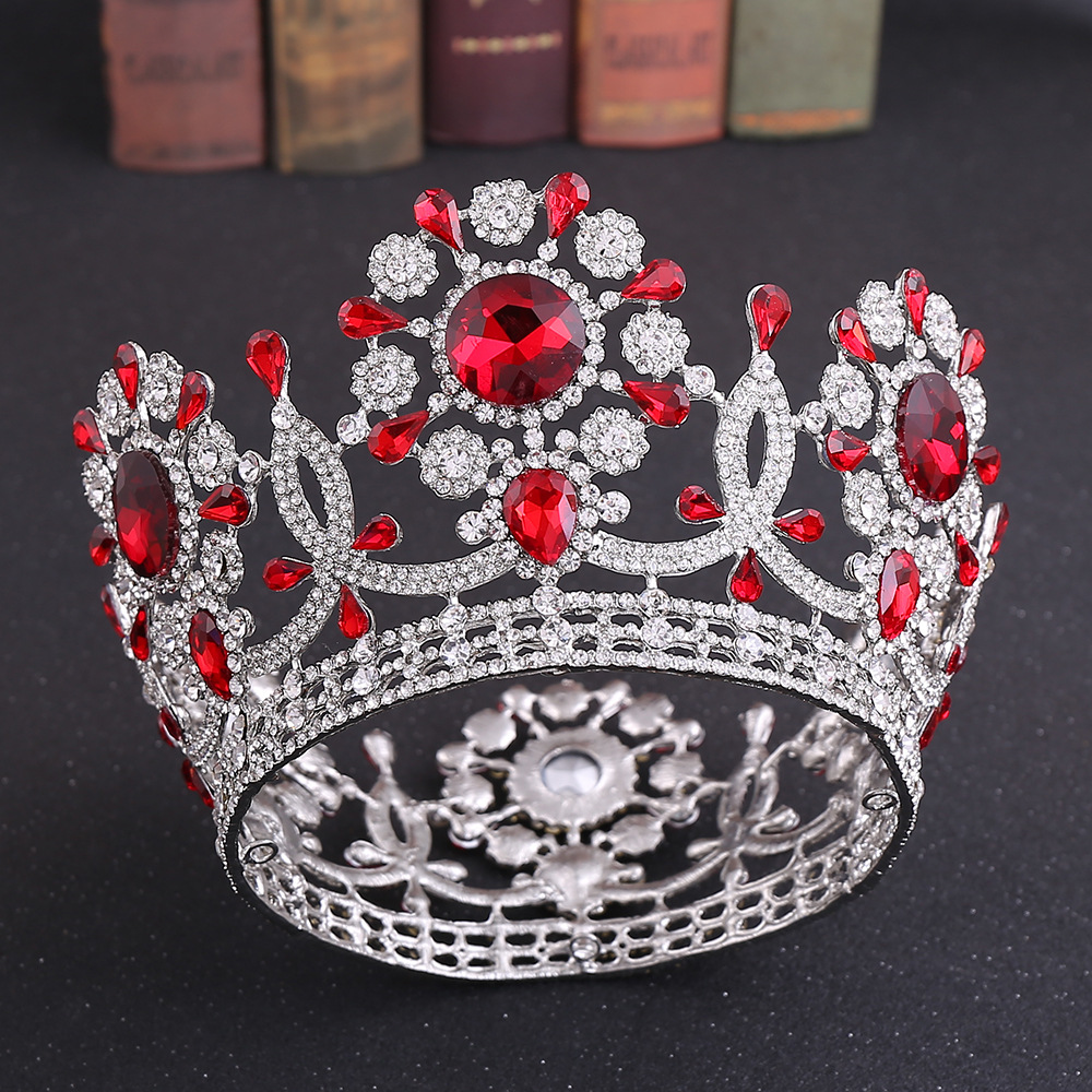 Round Wedding Crown European Style Luxury Large Crown