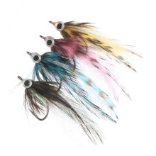Wholesale 4pcs/Box 3D Fish Eye Baitfish Streamer Fly for Trout and Bass Fishing