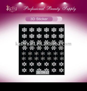 white 3D design nail art sticker