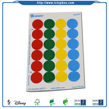 Circle Color Code Label with Adhesive Backing