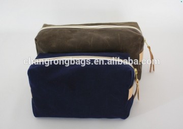 personalized and high quality waxed canvas cosmetic bag, cosmetic pouches , cosmetic and toiletry storage bags