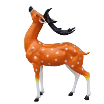 Fiberglass reindeer elk reindeer sculpture lie size resin elk statue
