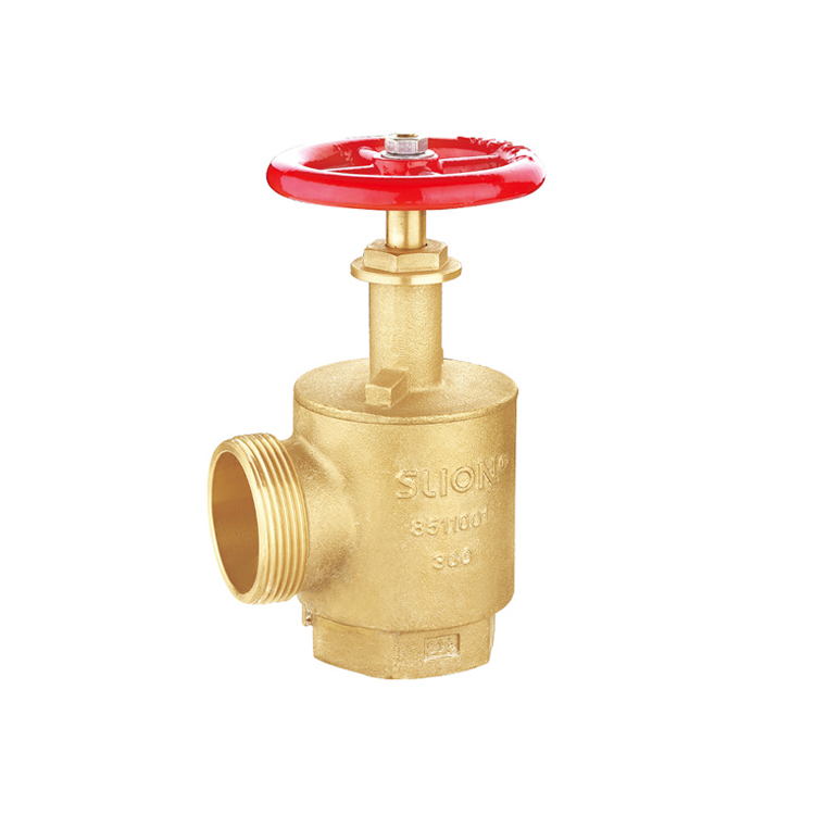 Certificated 2 1/2" angle hose valve male thread outlet fire Hydrant with caps iron handwheel brass valve for fire fighting