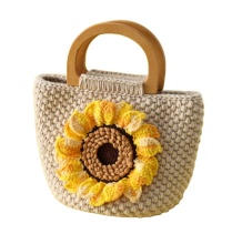 Gradient Sunflower Crochet Large Handbag and Plush Bags