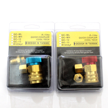 POKKA R134A Adjustable Quick Coupler Refrigerant Connector - Universal Brass Quick Coupler
