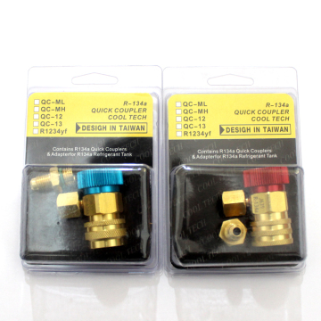 POKKA R134A Adjustable Quick Coupler Refrigerant Connector - Universal Brass Quick Coupler