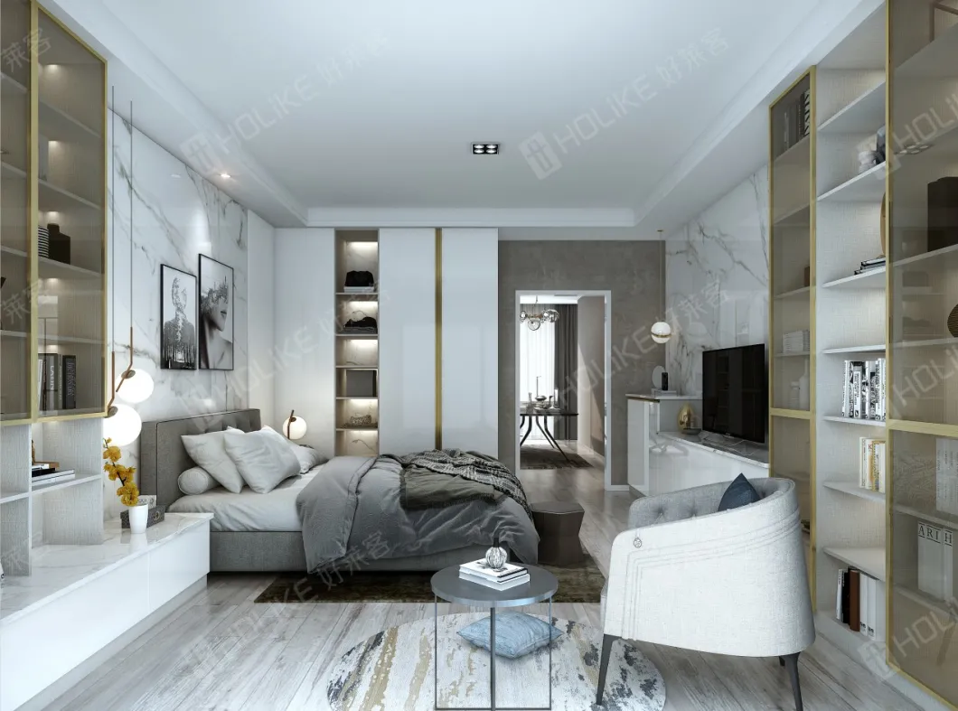 Integrated Cabinet and Bedroom Wardrobe with Design Pet Highlight Panel Melamine