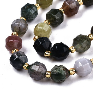 8mm Faceted Round Natural Indian Agate Beads - Shop Now at PandaHall
