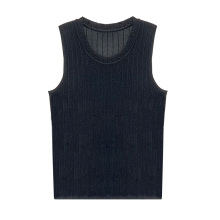 2023 Custom Summer Black Oversized Polyester Plus Size Knit Tank Tops