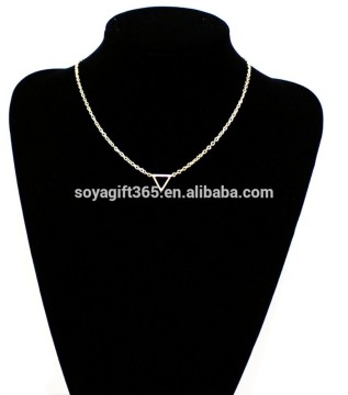 Gold Triangle Jewelry Geometric Thin Chain Simple Necklace