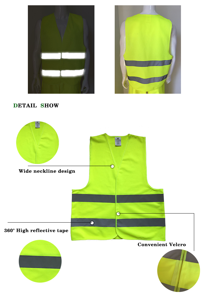 custom hi vis security guard reflective vest for running or cycling