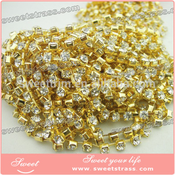 Crystal fancy stone chain trimming for dress crystal rhinestone chain