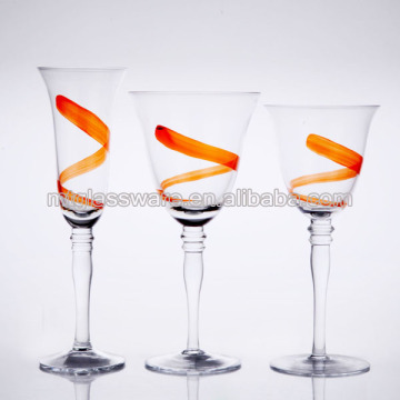 Glassware factory hand blown painted set glass