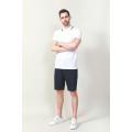 MEN'S WHITE COLOR RIB COLLAR SOLID POLO