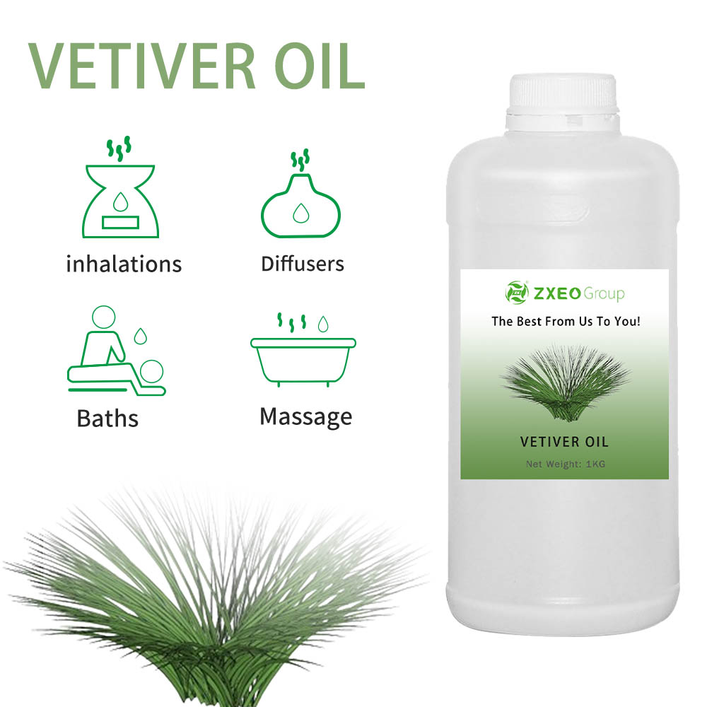 Huile d&#39;aromathérapie de vétiver biologique pur pour diffuse