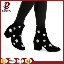 Chunky Black High Heeled ladies Short Boots