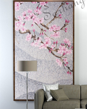 Fashion Livingroom Cut Photo Wall Picture Marble Mosaic Mural