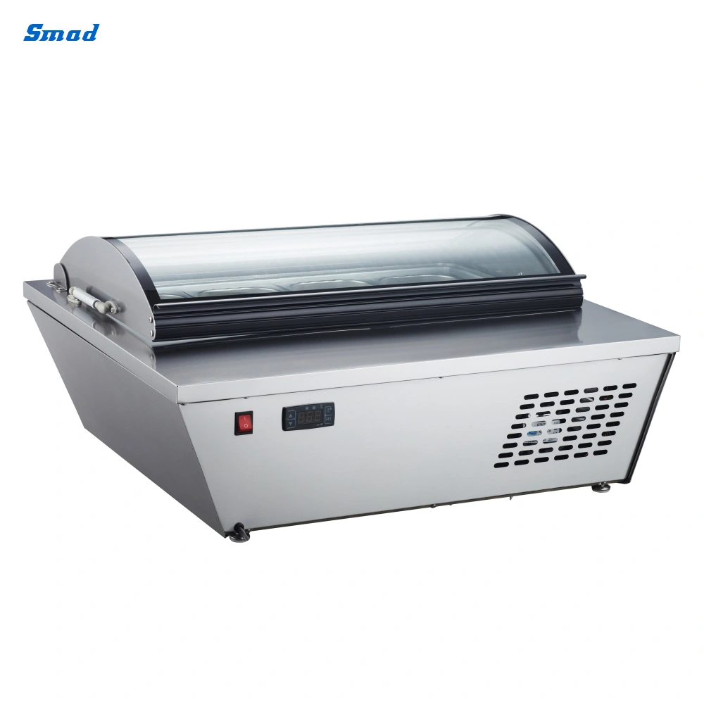 8X1/6 Gn Pan 67L Digital Control Ice Cream Display Showcase Freezer