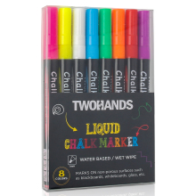 TWOHANDS Water-Based Wet Erase Marker for Blackboards and Windows