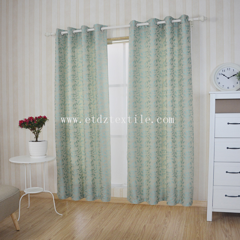 First Class Yarn Dyed Leaf Jacquard Window Curtain WZQ187