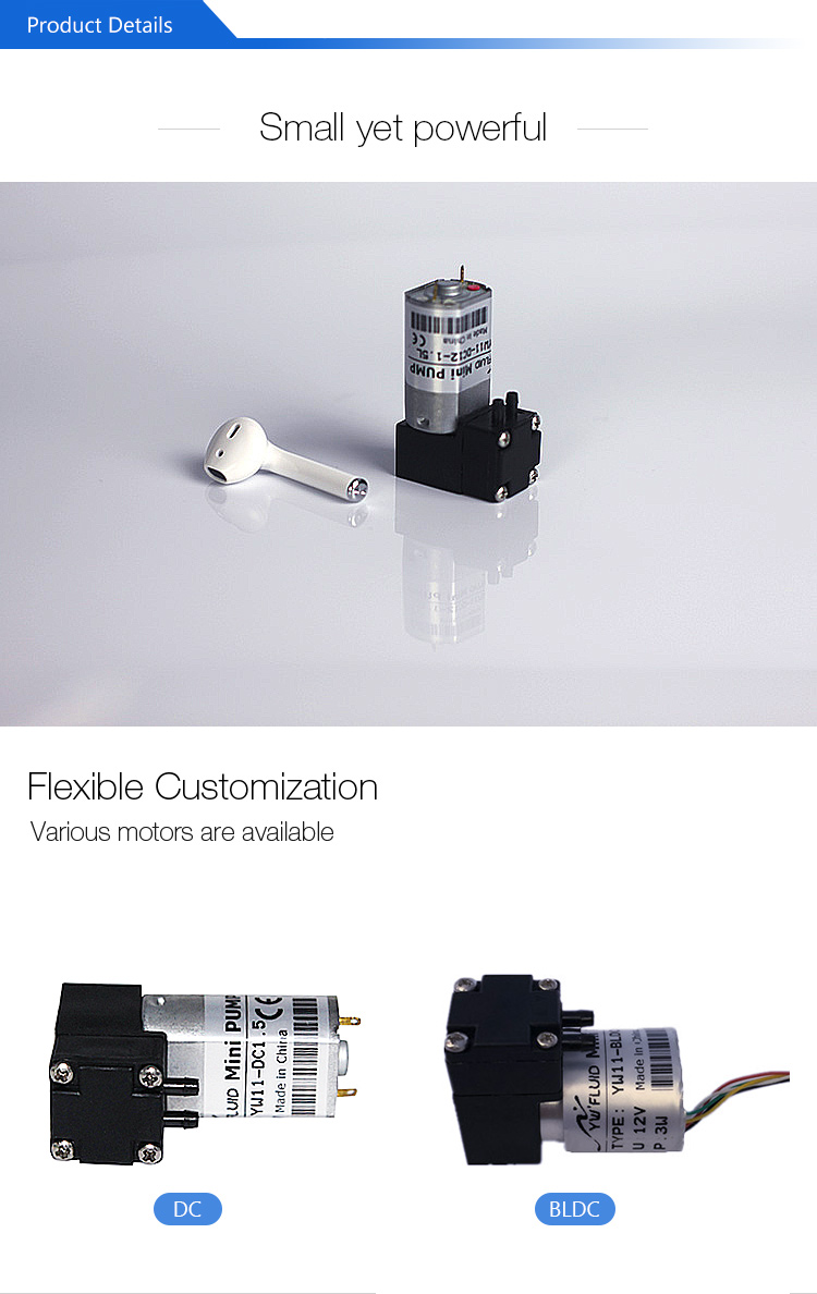YWfluid Chemical Resistanc Miniature Pumps With BLDC motor  Used for sample analysis
