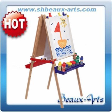 basswood painting kids drawing easel with plastic trays