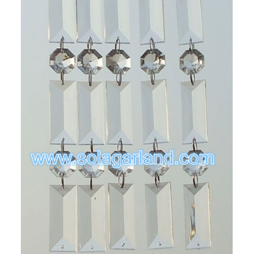 Acrylic Crystal Clear Rectangle And Flower Bead Garland Chandelier