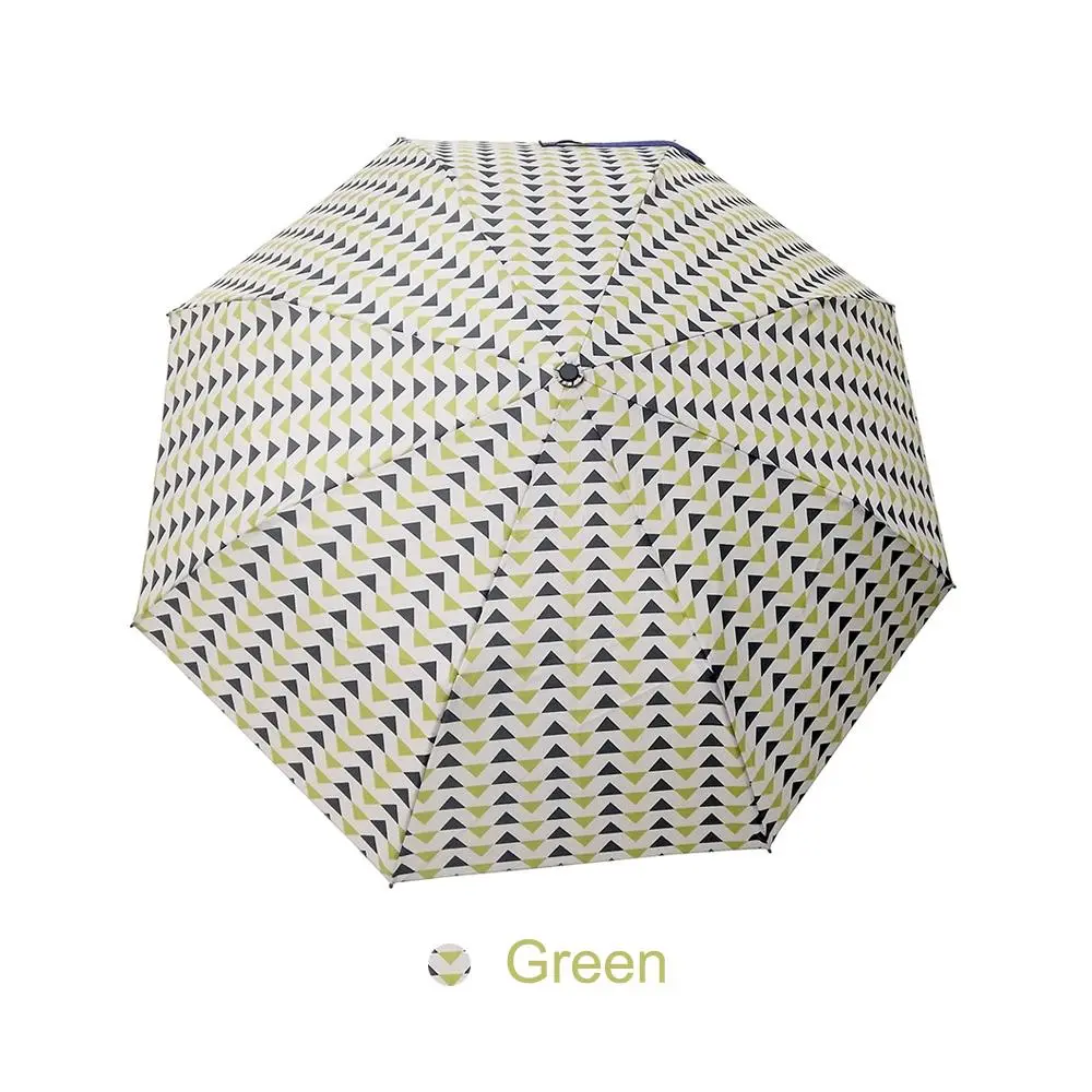 Triangular Pattern Pongee Fabric Manual Open Three -Folding Umbrella with Customized