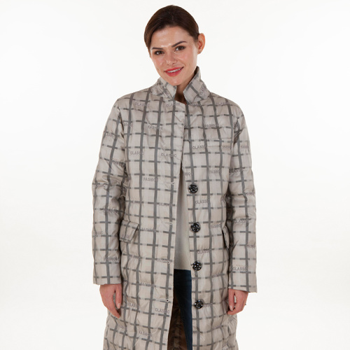 Modische Plaid-Daunenjacke