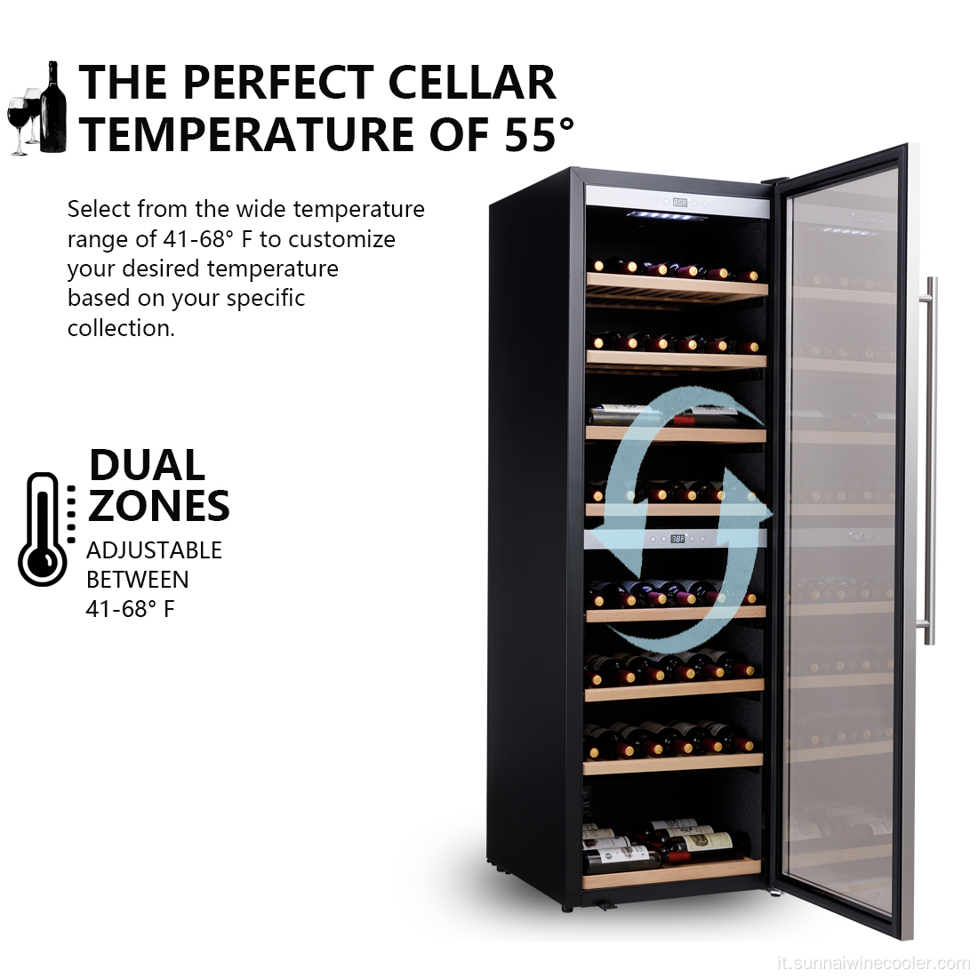 Refrigeratore della bottiglia di vino compressore a 520 litri a vendita calda