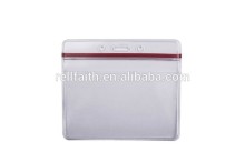 Horizontal Clear Vinyl Resealable Badge Holder