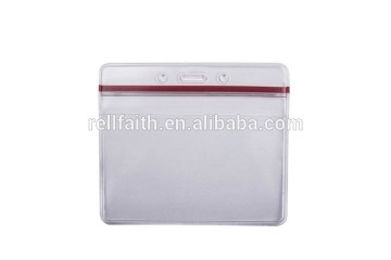 Horizontal Clear Vinyl Resealable Badge Holder
