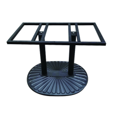 Oval Base Black Double Tube Cast Iron Table Base