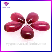 Blood Red Corundum Pear Flatback Ruby Gemstone