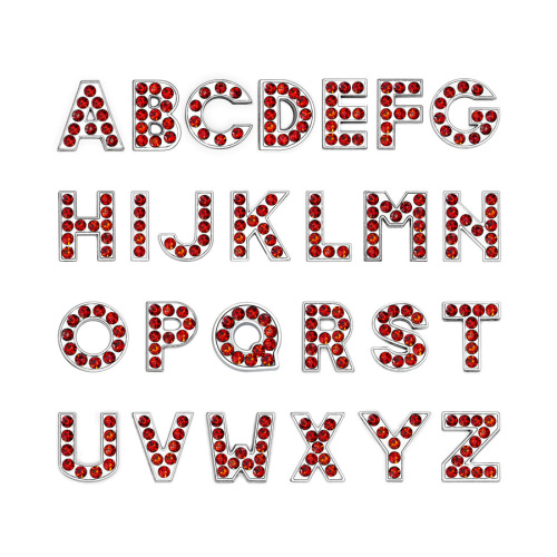 Hot Populaire Zilveren Strass Dia Letters A Tot Z Steentjes Slider Alfabet Kralen Bling Initialen Brief Verklaring Charms: