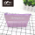 Purple color mesh & canvas cosmetic bag