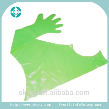 Disposable LDPE PE veterinary long sleeve glove with neck strap